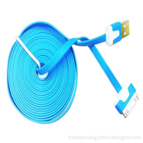 Fashionable Color Flat Noodles USB Data Cable for iPhone 4/4S